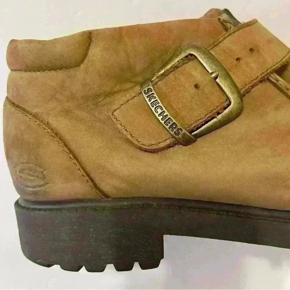 Skechers Mens Regulators Takeover Strap Loafers Wheat Tan Leather Size 10.5
